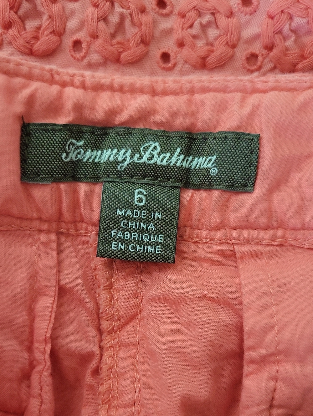 Tommy Bahama Coral Eugenia Eyelet Shorts Size 6 - Picture 5 of 7